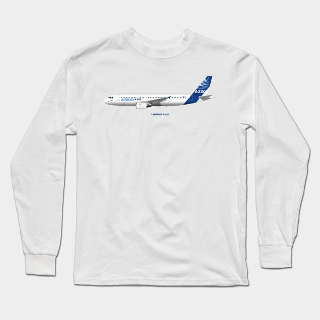 Airbus A320 with Winglets Long Sleeve T-Shirt by SteveHClark